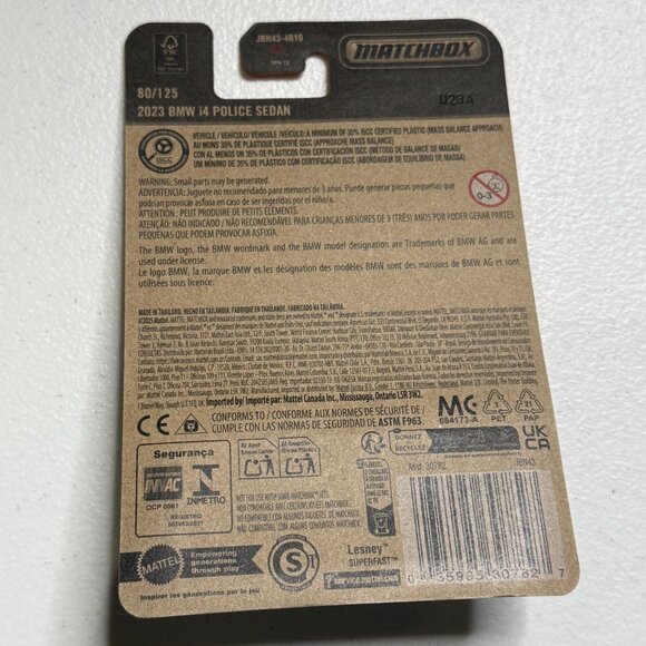 Matchbox 2025 BMW i4 Police Sedan 80/125 Diecast New - Picture 2 of 9